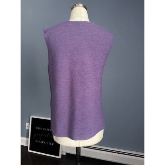 Eileen Fisher purple sleeveless sweater top Small - Picture 4 of 4
